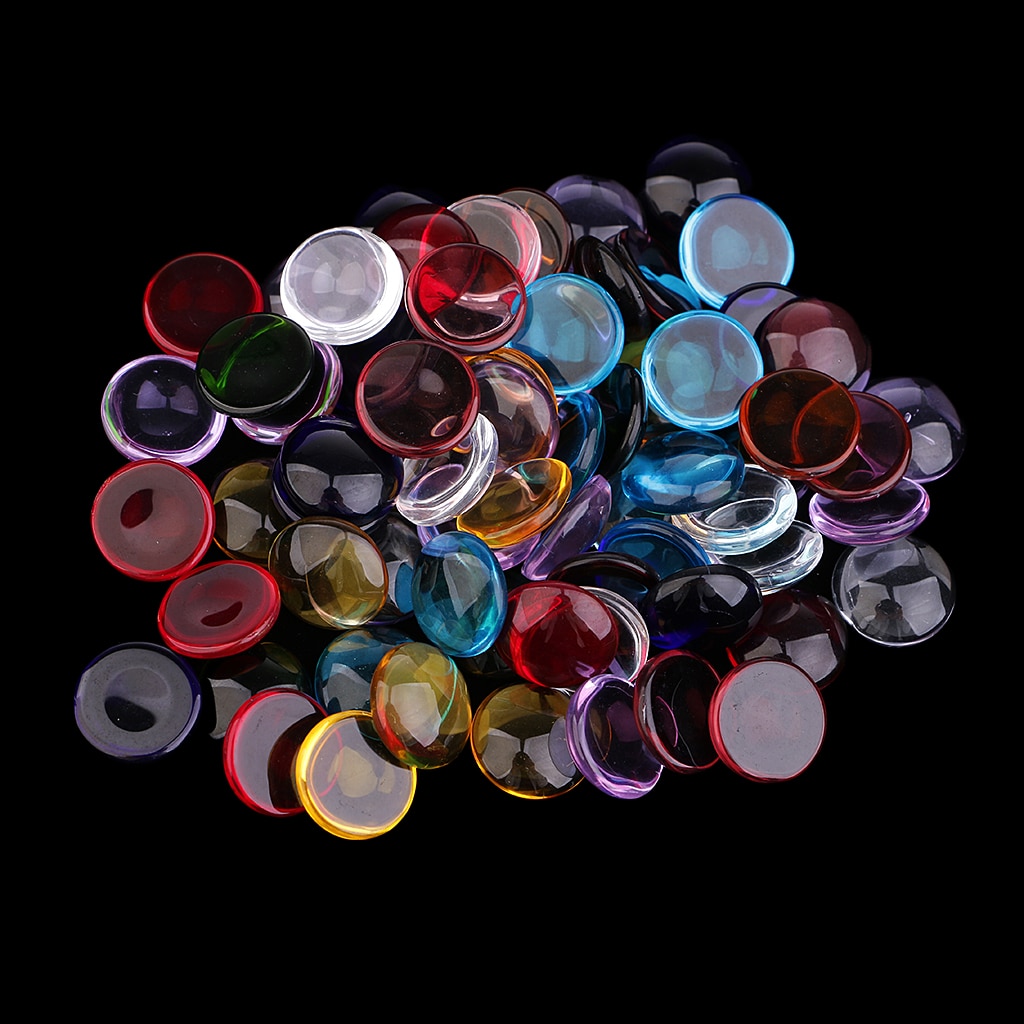 100g blandede farver rund form klart glas mosaik fliser til gør-det-selv-håndværk mosaik gør børn puslespil kunst håndværk gennemsigtig sten