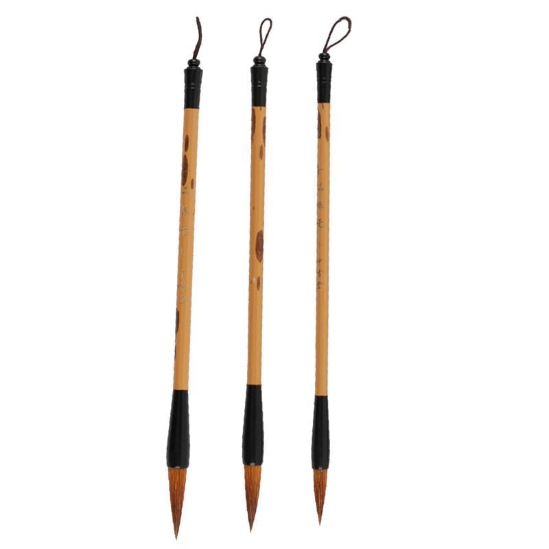 3Pcs Professionele Chinese Kalligrafie Borstel Pennen Schrijven Borstels Tekening Pennen Ou Kai Kalligrafieborstel (Eerste Leerjaar Langhao Pak)