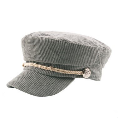 Siloqin stil vinter kvinders aviskøs kasketter reb hovedbeklædning dekoration vintage kvindelige hat mærker kasket til kvinder: Grå