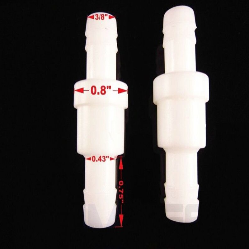 1Pcsplastic One-Way 10mmNon-Return Water Inline Vloeistoffen Terugslagkleppen Voor Brandstof Gas Liquid