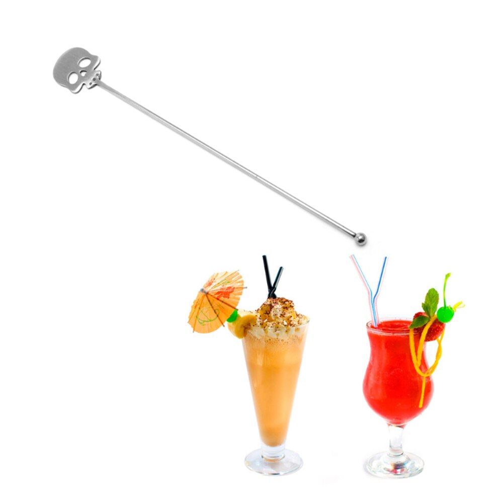 2 stuks roestvrijstalen koffielepels in de vorm van een schedel, koffiemixers, lepels in de vorm van een schedel, roerstaafjes, keukengereedschap