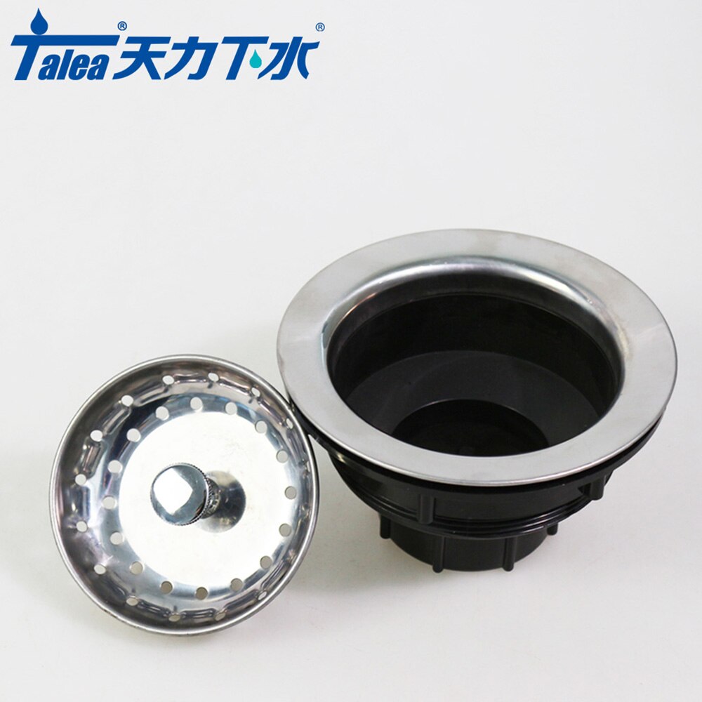 Talea 110mm Stainless Steel Basin Trap Drain Kit Waste Sink Drain Drainer Filter Kitchen Sink Drain Strainer Stopper Waste Plug