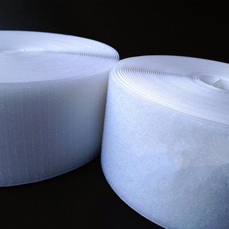 100mm White and Black Hook and Loop Tape ( no glue ) / Roll - 1M/pair Sew On Strap MST01/02-9: white