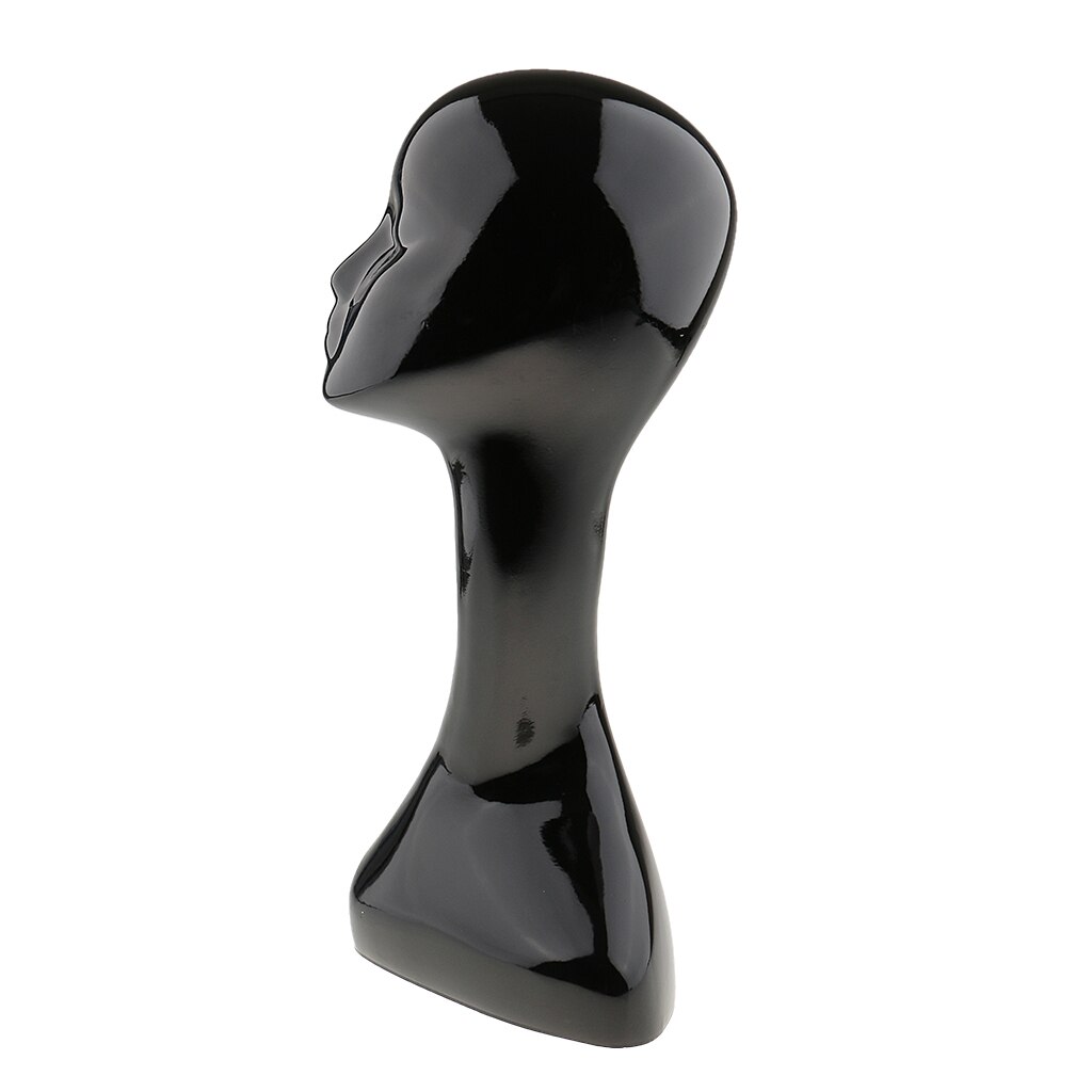 Painting Mannequin Model Long Neck Female Mannequin Head Wig Hair Hat Jewelry Salon Display Model Black for Home Decoration