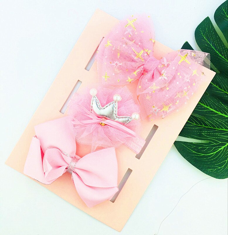 3 Stks/partij Baby Meisje Hoofdband Elastische Hoofddeksels Bloemen Strik Haar Accessoires Voor Baby Meisje Verjaardagsfeestje: 3