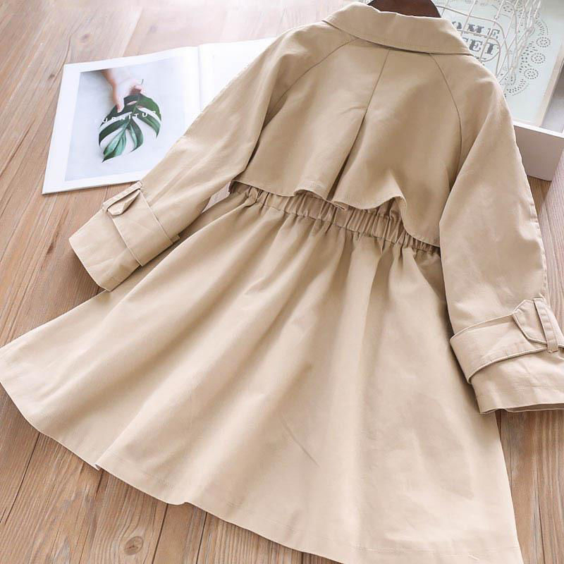 Chaquetas largas coreanas para bebés y niñas, abrigo cortavientos para adolescentes, abrigos de rosa y caqui, prendas de vestir