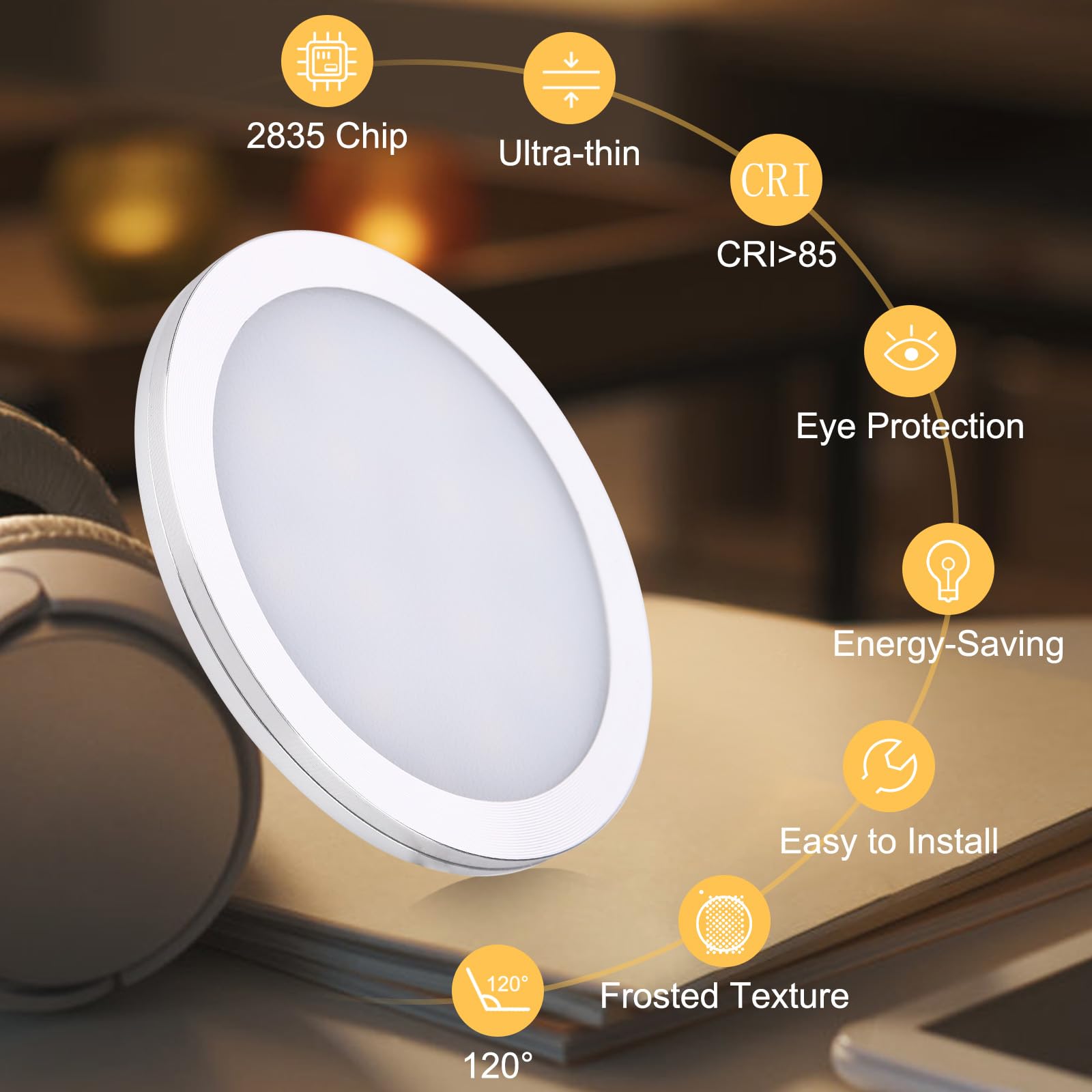 Led-lys til underskap, pucklys, utstillingshylle, benkeplatebelysning, campingvogn, bobil, innvendig spotlampe med 5 vusb-brytere