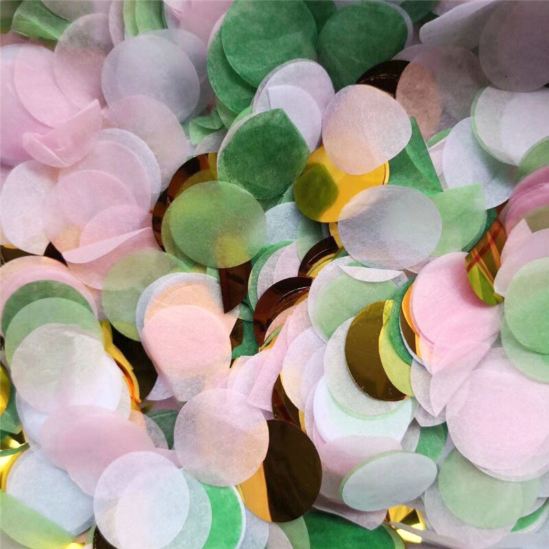 10g/pack 2.5cm Round Tissue Paper Confetti Mix Color For Birthday Party Wedding Decoration Clear Bubble Balloons Filler Confetti