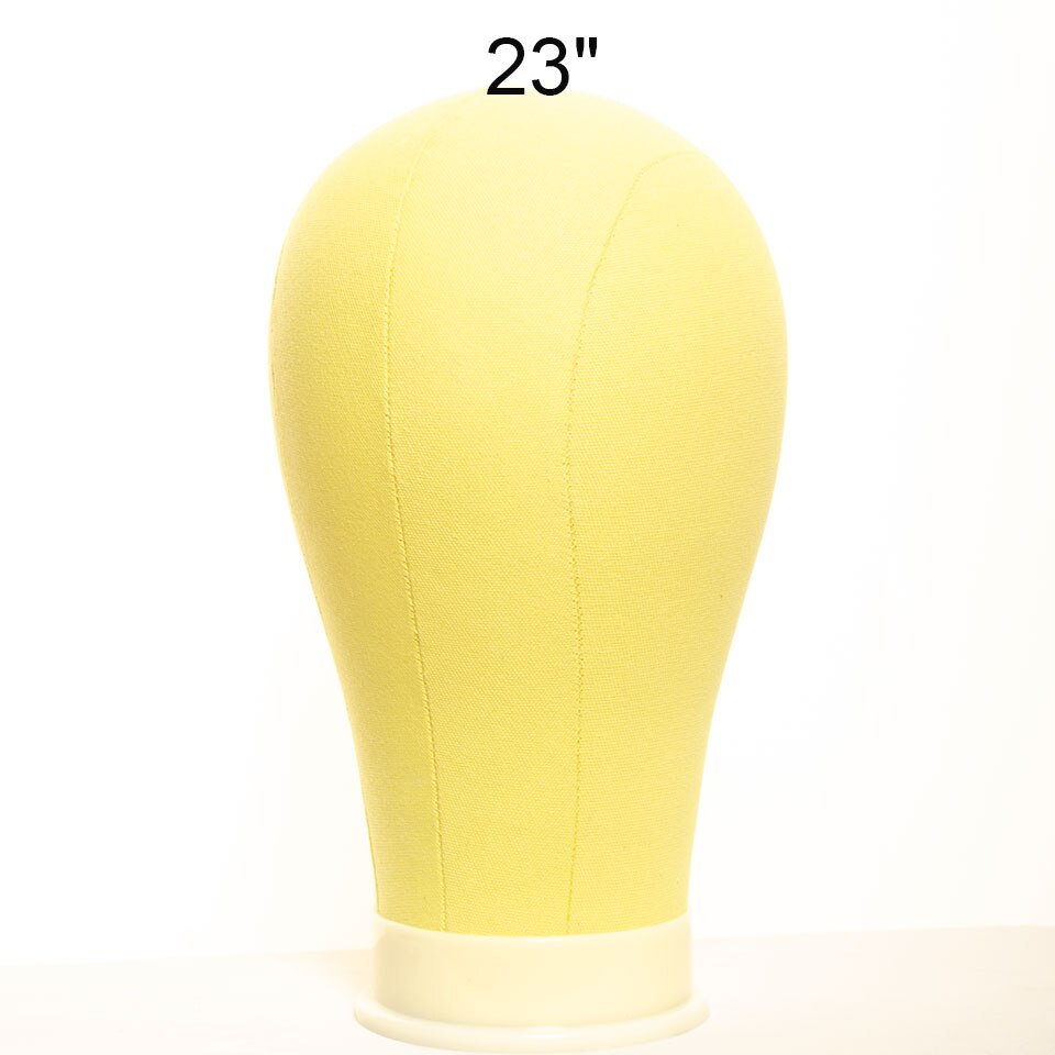 Yellow Block Canvas Manikin Head Wigs Mannequin Head Displaying Making Styling Model Manikin Head For Making Sew in wigs: Yellow 23 inch