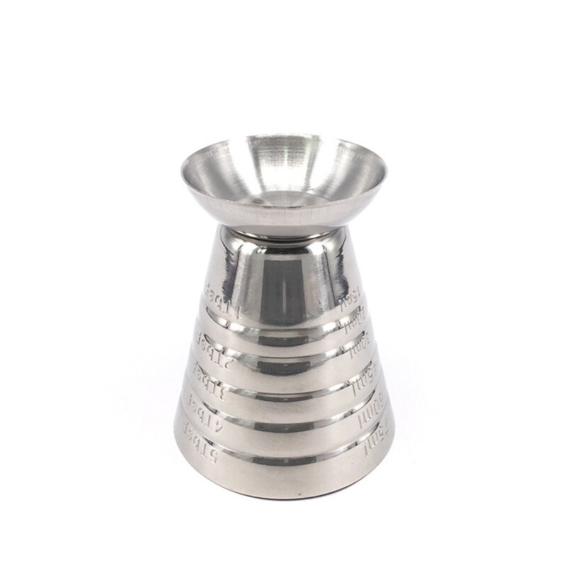 75ML Stainless Steel Measure Cup Measuring Wine Glass Ounce Jigger Bar Cocktail Drink Mixer 2.5oz 5Tbsp Mojito Measure Tool