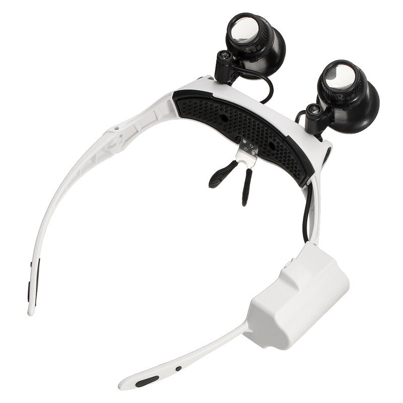 10X 15X 20X 25X Led Vergrootglas Dubbele Bril Loep Lens Juwelier Horloge Repair Meting Met 8 Lens Led Lamp