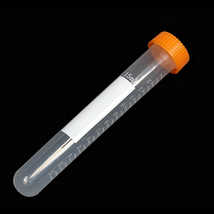 100 stk/parti 15ml plastreagensglas centrifugerør skaleret med skruelåg rundbundet polypropylen prøverør