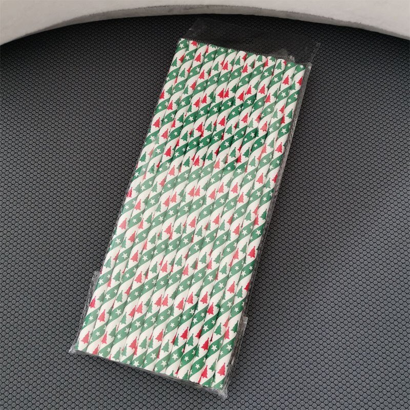 juego de pajitas desechables de papel, vajilla de Navidad, suministros para fiestas de bodas VA88