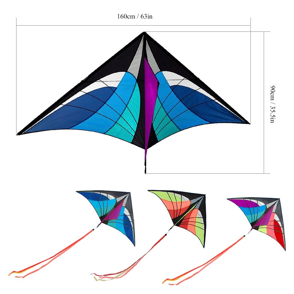 Large Delta Kite Outdoor Sport Single Line Flying Kite with Tail for Kids Adults Outdoor Beach Park Fun Nice