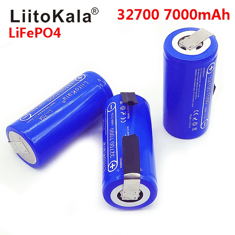LiitoKala 3.2 V 32700 7000 mAh 6500 mAh LiFePO4 Batterij 35A Continue Afvoer Maximale 55A High power batterij + nikkel lakens