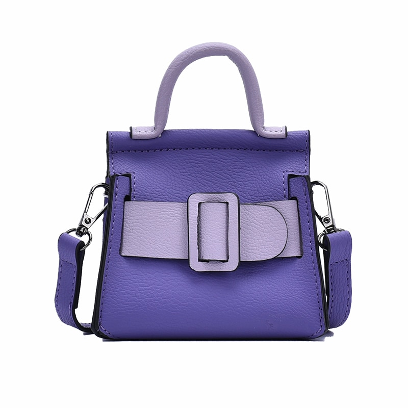 Mini sac fourre-tout en couleurs contrastées pour femmes, sacoche à bandoulière pour voyage, en cuir PU de bonne ,