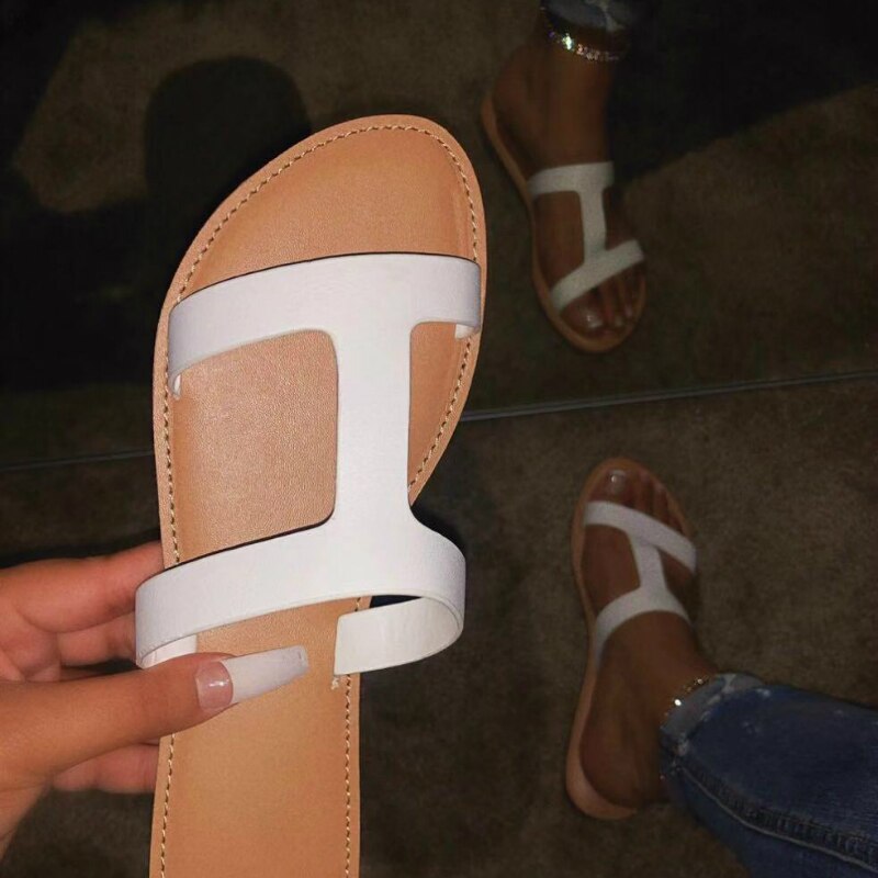 Sommer Frauen Sandalen PU Rutschen Plattform Flache Ferse Peep Toe Casual Einfache Outdoor Strand Weibliche Ladeis Schuhe Zapatos De Mujer