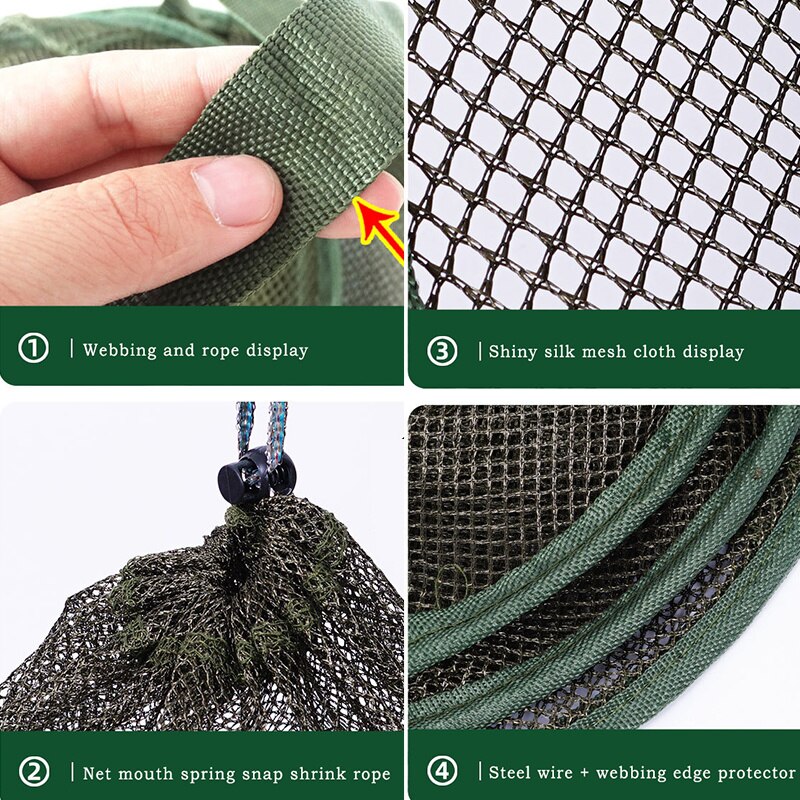 Folding Fish Net 3-Layers Fishing Net PE Material Four Models Fish Care Net Monofilament Small Mesh Fish Net Pesca