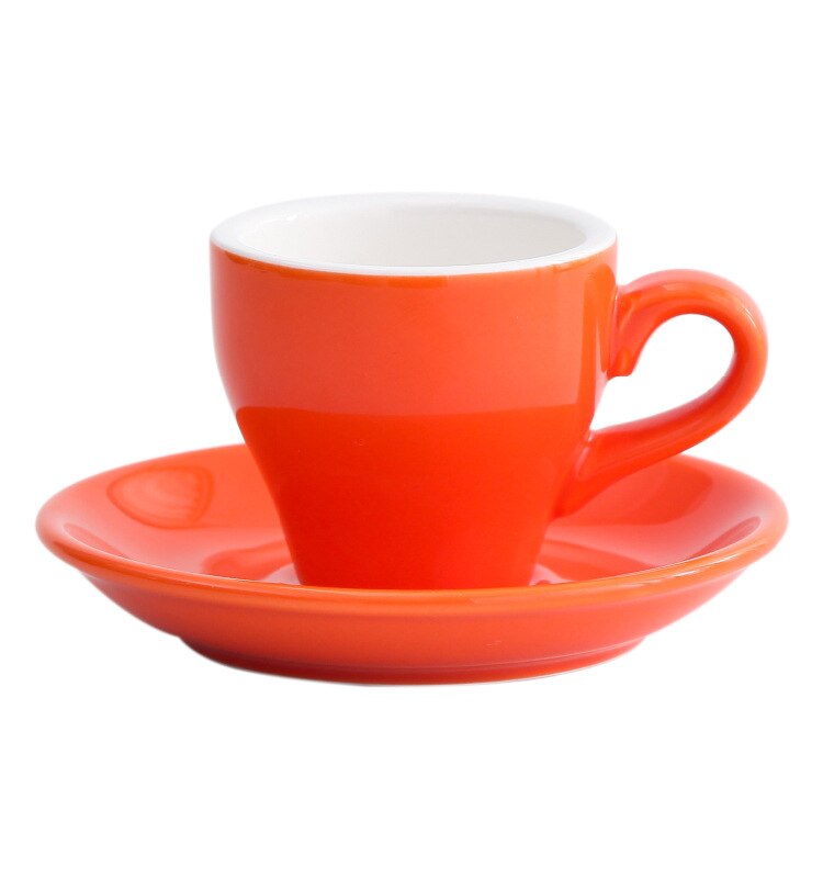 Godteri farge ekspresso kopp og tallerken fargerike 80ml kaffesett italienske amerikanske kaffekopper: Oransje