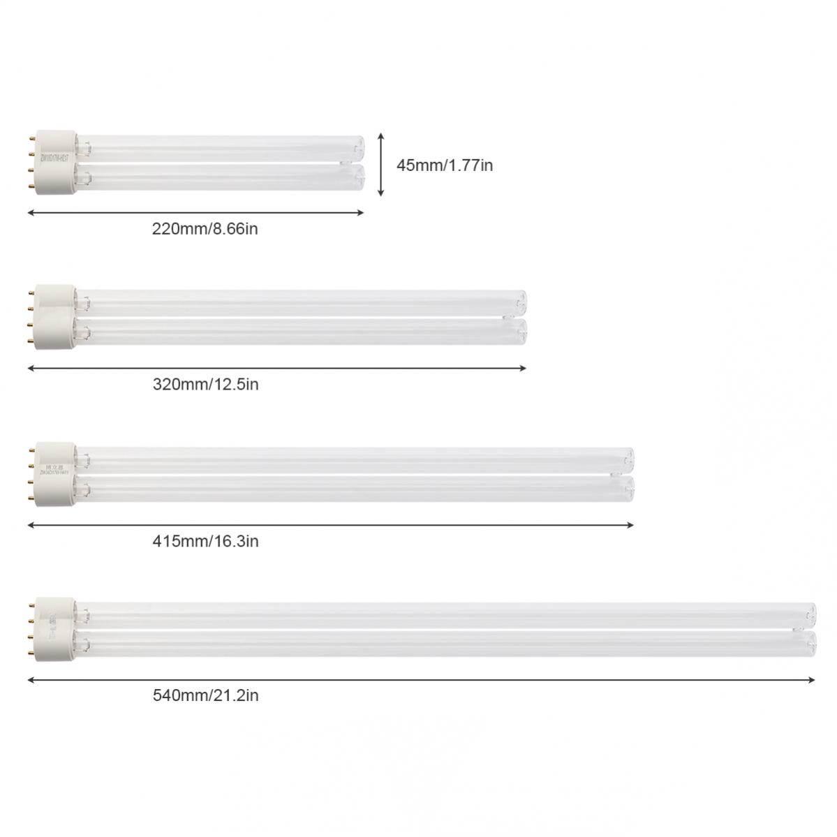 2G11 Tubo UV útil Lámparas ultravioleta de 4 pines 18W 24W 36W 55W Purificación de lámpara UVC