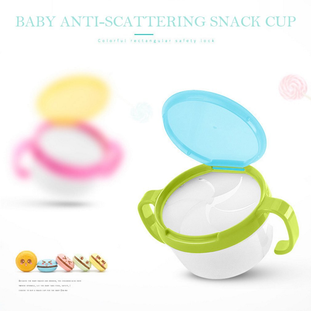 Portable Dual Handle Durable Baby Snacks Cup Cute Baby Toddler No Spill Snack Snacker Bowl Cup Container