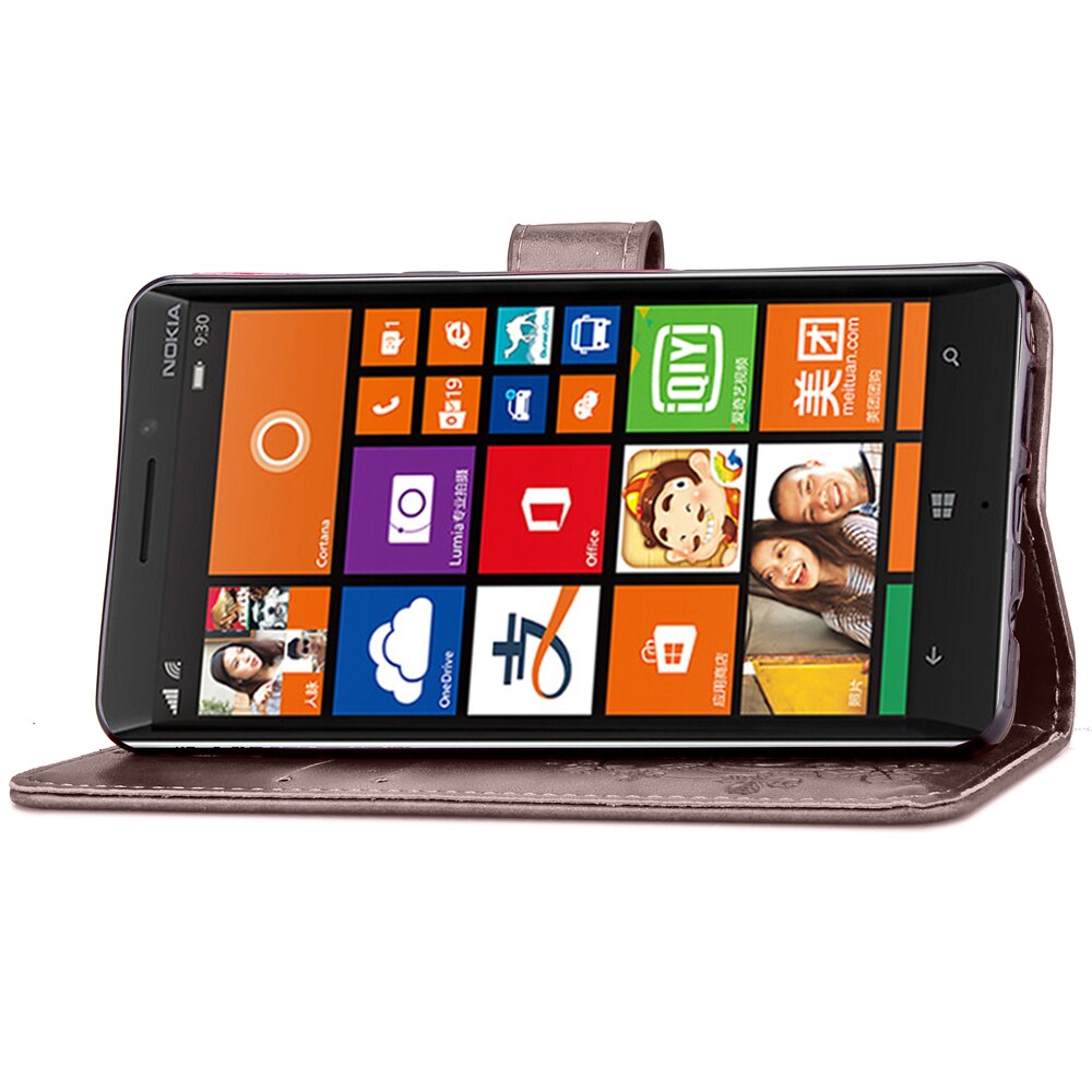 Abdeckung Telefonkasten Für Nokia Lumia 930 5,0 "N930 Flip Pu-leder TPU Shell Klee Diamant Stil Holster Tasche Kick High