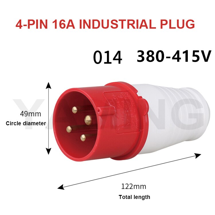 4-Core Pins 16A/32A Waterproof Industrial Plug Socket Concealed Open Connector Aviation Explosion-proof Male And Female: 16A industrial plug