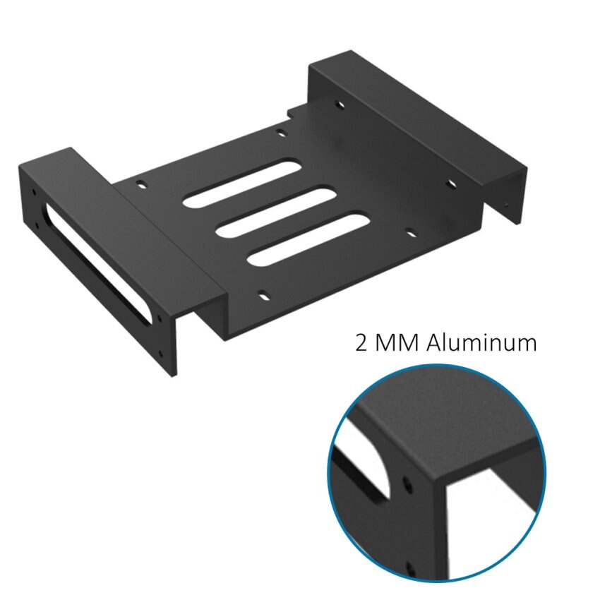 GLOTRENDS Aluminum 5.25 to 2.5/3.5 inch Bay Adapter Hard Drive Mounting Bracket Kits