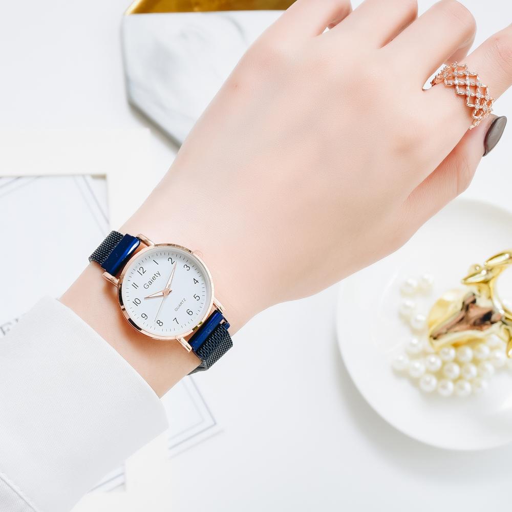 Dameure simple vintage lille urskive ur sød magnet mesh rem sport rose guld armbåndsur reloj mujer