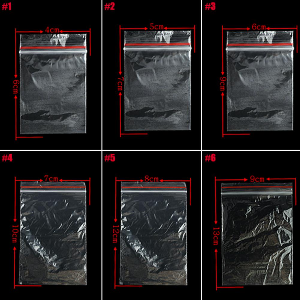 100 stk diverse opbevaringsrum vandtæt greb selvforsegling lynlås poly plast lynlås poser genlukkelige opbevaringsposer
