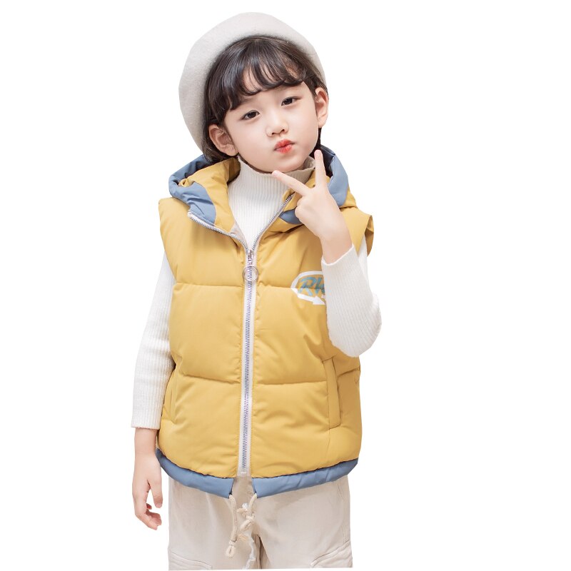 Kinderwinterkleding dikke vesten katoenen gewatteerde jongens mouwloze jassen babymeisjes bovenkleding
