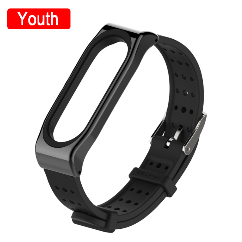 Mijobs Cinturino In Metallo Per Mi Band 4 Cinghia Senza Viti Bracciale In Acciaio Inossidabile Per Xiaomi Mi Banda 4 In Metallo Cinturino di Ricambio: Youth Black