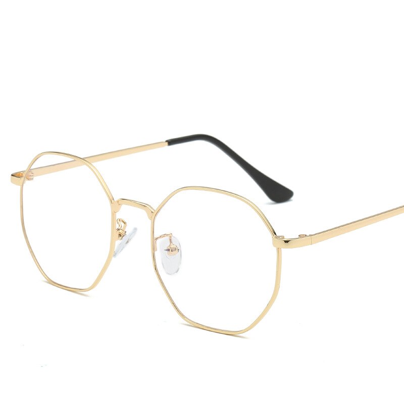 Polygon Blue Light Blocking Computer Glasses Retro Rimless Video Eyeglasses Reduce Eye Strain Anti Glare Clear Lens Men Women: 5