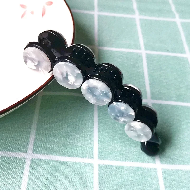 Simple Marble Pattern Banana Clip Women Acetate Leopard Ponytail Holder Hair Clip Casual Tortoiseshell Large Hairpin: light green