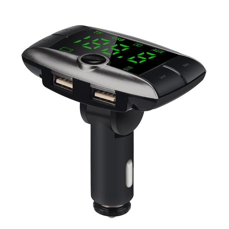 1pcs Car Mp3 Player Wireless Bluetooth Fm Transmitter Modulator Handsfree Car Kit Mp3 Player Dual Usb Charger Large Screen: Default Title