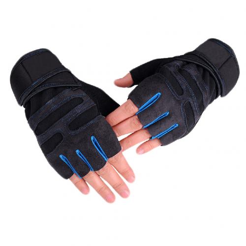 Sport Dumbbell Fitness Breathable Anti-slip Half Finger Protection Unisex Gloves: Light Blue / L