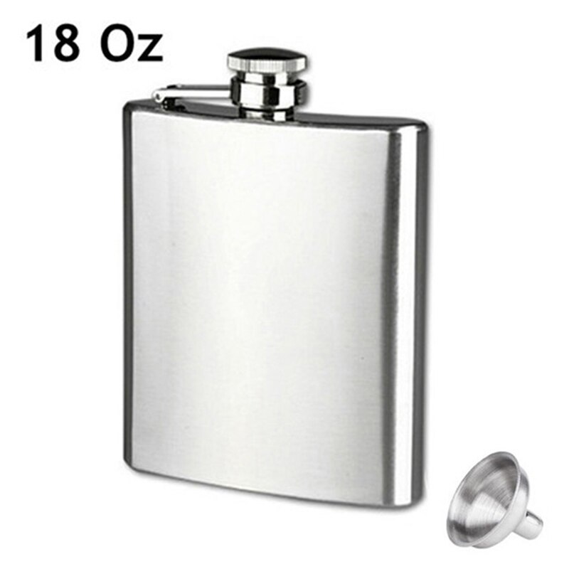 Stainless Steel Hip Liquor Flask Whiskey Alcohol Pocket Wine Bottle TN99: 18oz