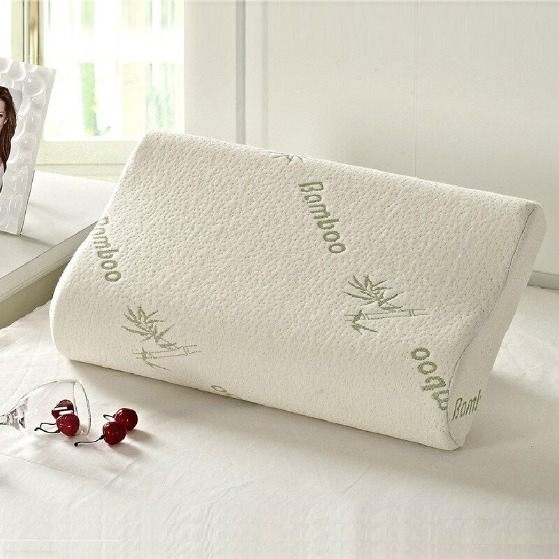 Almohada Ortopédica de Bambú para Dormir, Cojín Transversal de Espuma Viscoelástica, Cervical