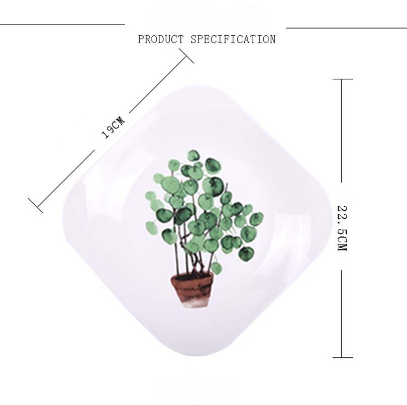 5 stil grønne planter porselen middagstallerken sett 8 tommers servise keramisk dessert tallerken middagsservise kaketallerken