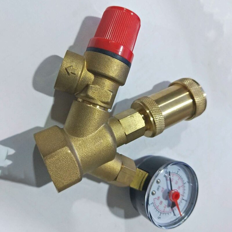 Brass Boiler Valve 1 Inch DN25 Exhaust Safety Pressure Relief Valve and Pressure Gauge Boiler Safety Components