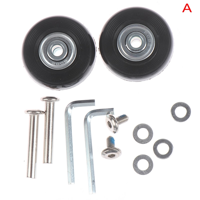 1set Travel Luggage Wheel with Screw 40mm Suitcase Replacement Wheels Black Luggage Wheel Axles Deluxe Repair Rubber