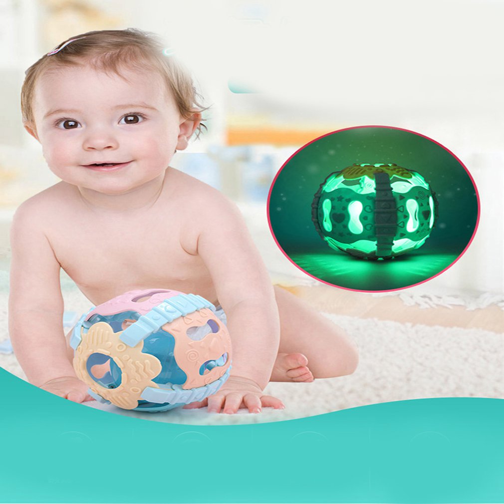 Kleurrijke Baby Rammelaar Bal Zachte Hand Shaker Bell Met Geluid Licht Zintuiglijke Developmental Educatief Baby Speelgoed