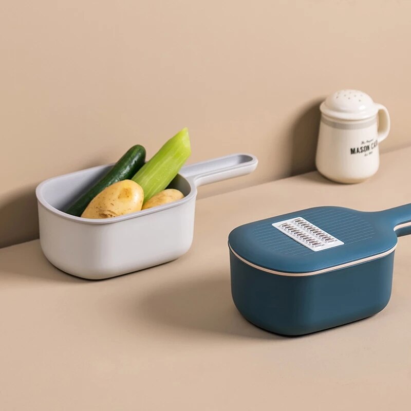 Jordan Judy-cuenco cortador de frutas y verduras, pelador multifuncional, rallador de cocina con escurridor, rebanador para comida, Hogar Inteligente