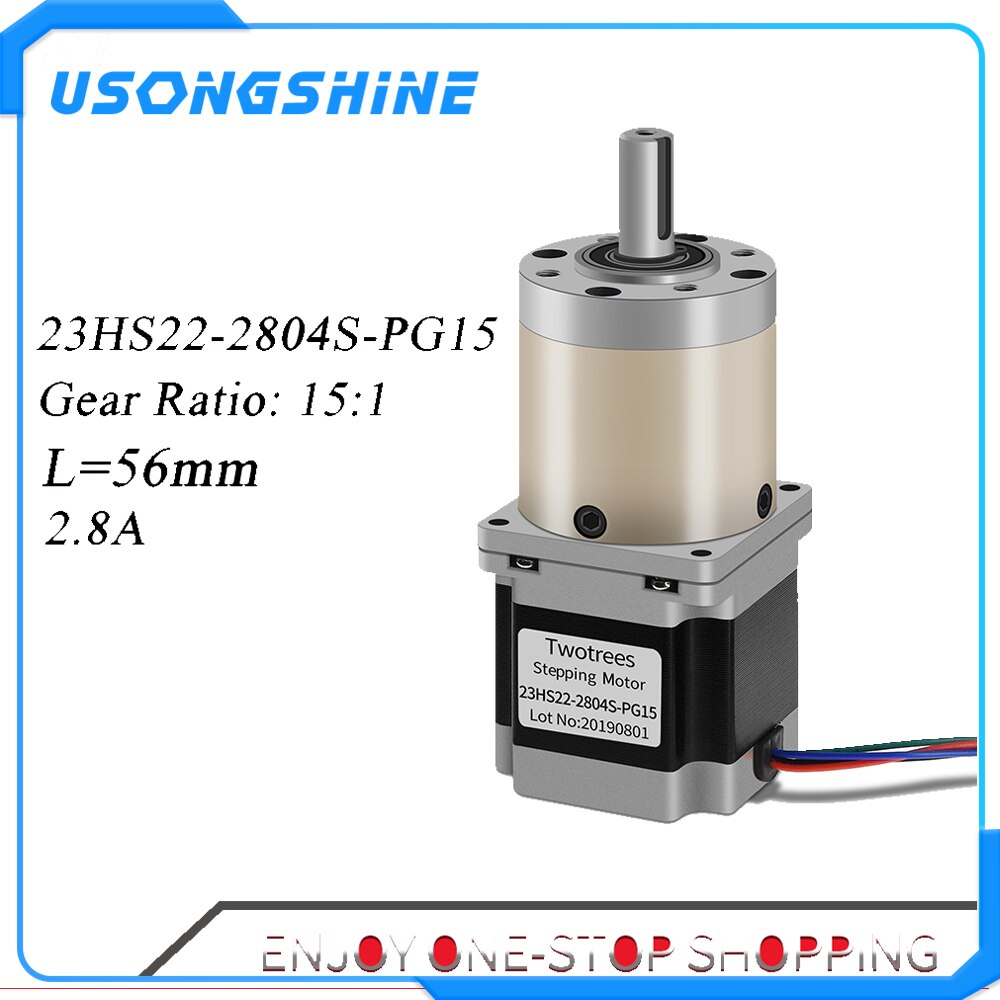 Nema23 stepper motor gear ratio 15:1 Planetary Gearbox Nema 23 Stepper Motor 2.8A for DIY CNC Mill Lathe Router