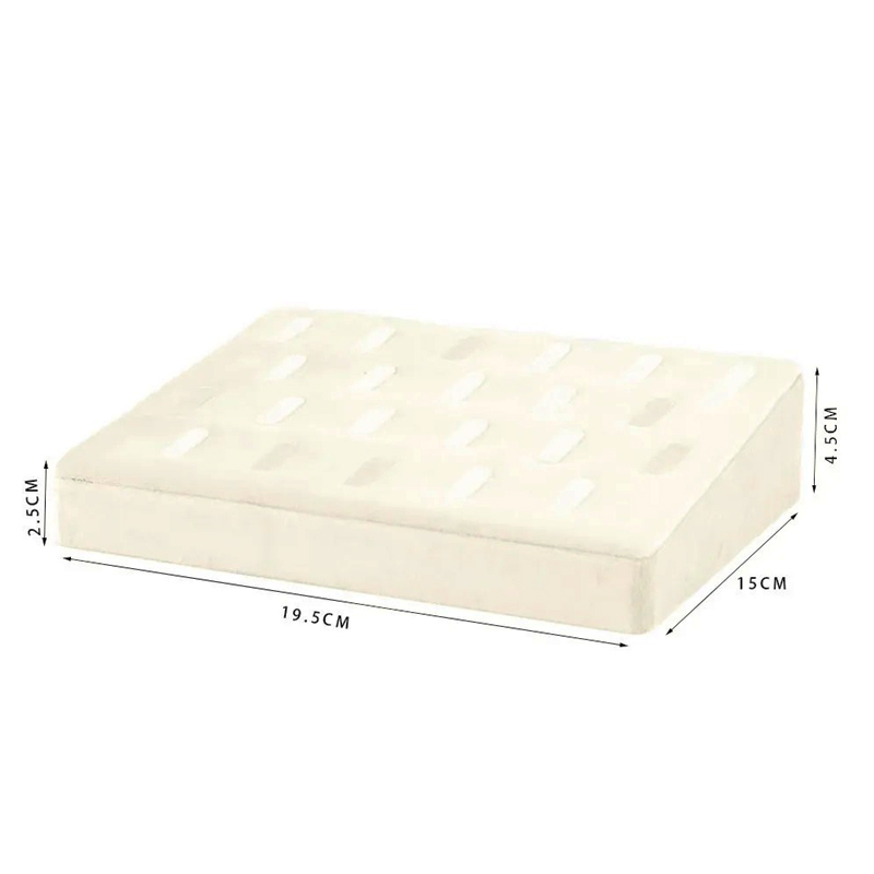 Présentoir de bagues en velours avec multi-fentes, accessoires d'exposition de bijoux pour fenêtres et magasins avec tissu doux pour le rangement des colliers et des bagues: green