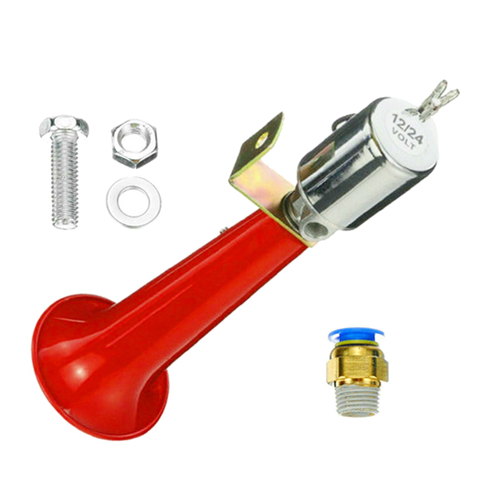 Super Loud 12/24V 180db Air Horn 10 Inches Single Trumpet for Any 12V / 24 V Vehicles Boats Cars Motorcycle