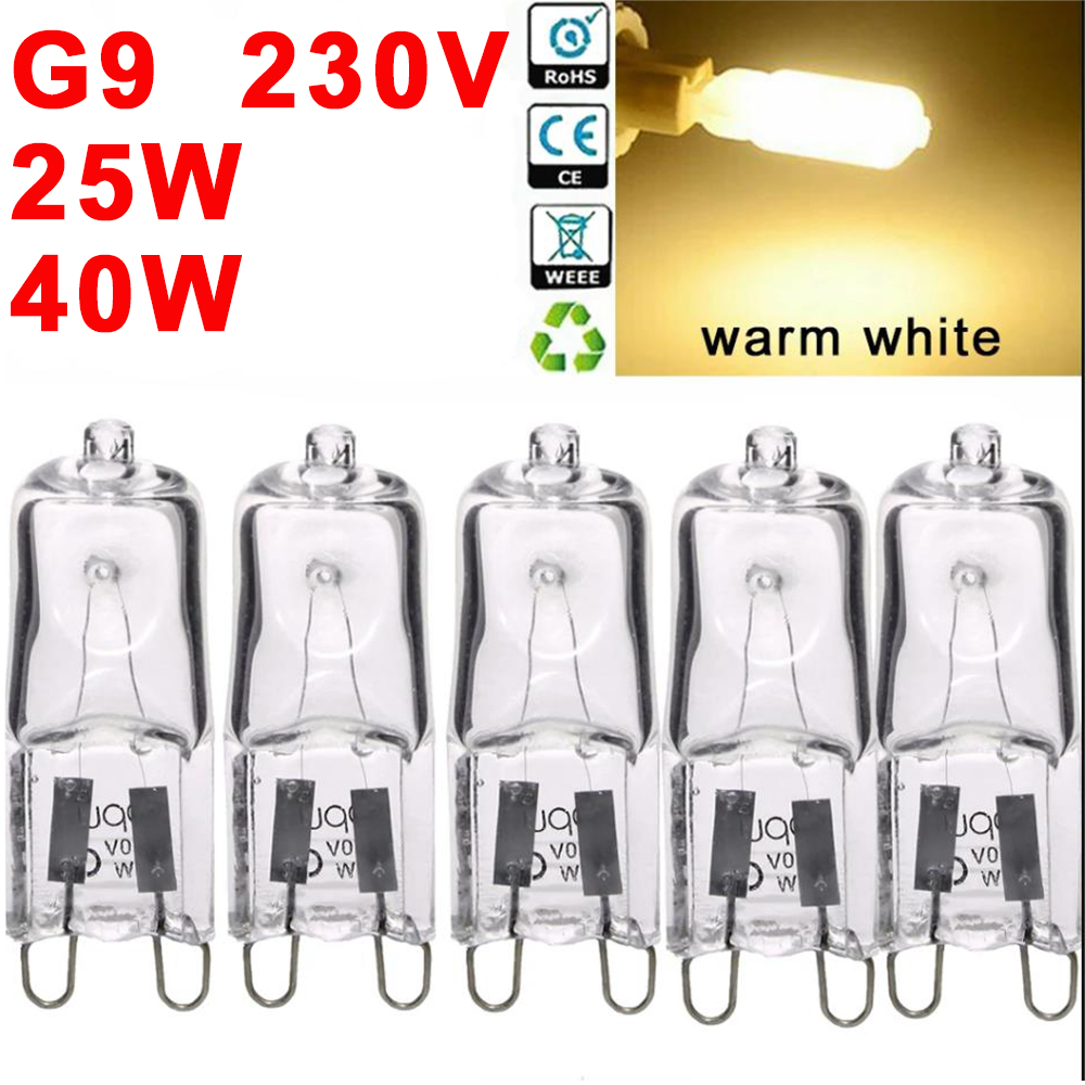 2-10Stck 220V-240V Halogen G9 Kapsel Glühbirnen 25W 40W Energiesparlampen Warmweiß