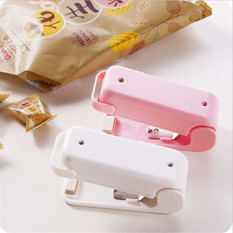 Mini sellador portátil de bolsas de plástico para alimentos, máquina selladora de bolsas para aperitivos, embalaje de alimentos, bolsa de almacenamiento de cocina, Clips,