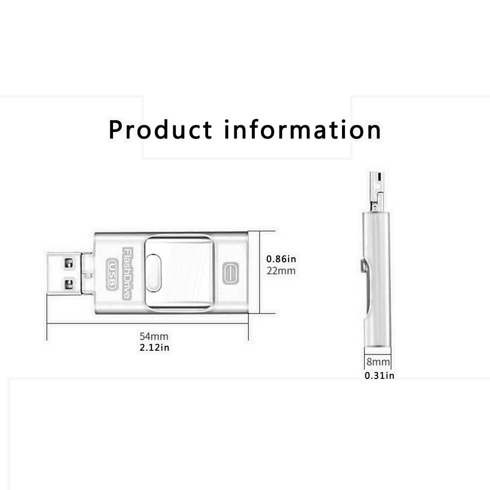 Teléfono Móvil Android u disk dual head 3 en 1 unidad flash USB otg de tres usos Dual-head Android para teléfono móvil U disk