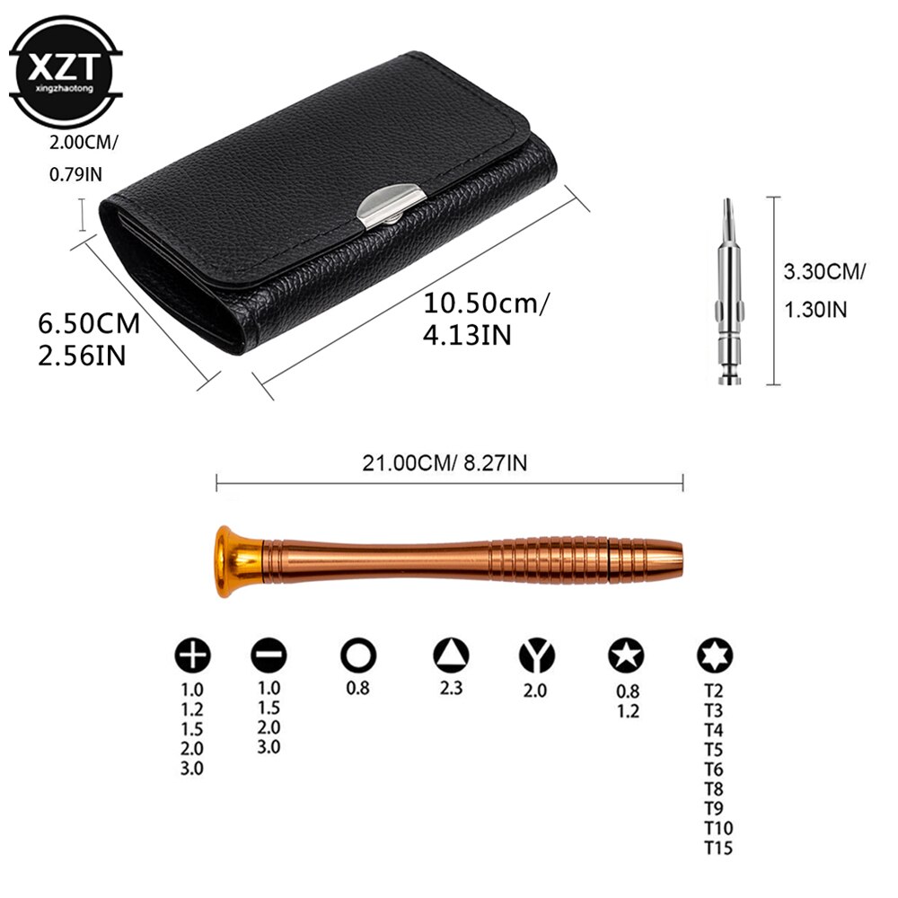 Leather Case 25 In 1 Torx Manual Screwdriver Set Mobile Phone Repair Tool Kit Multitool Hand Tools for Iphone Watch Tablet PC